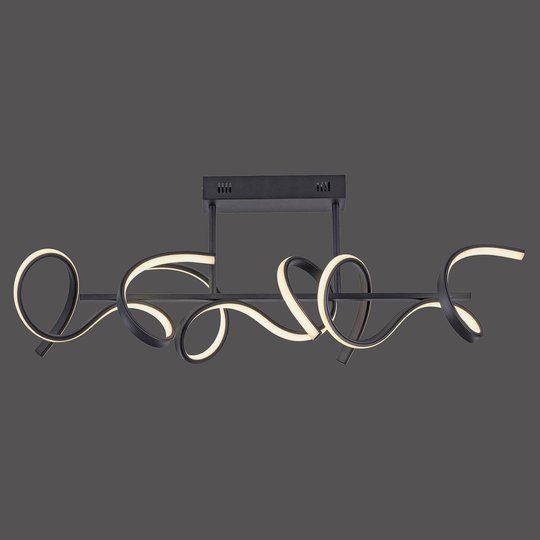 LED-taklampa Curls, svart, dimbar