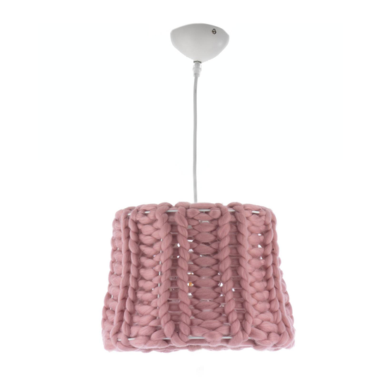 Hänglampa Dolly med stickad skärm i åldrad rosa