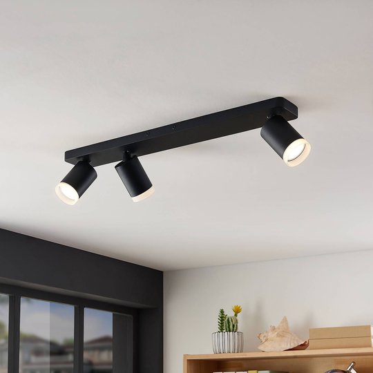 Arcchio Efilius takspotlight, svart, 3 lampor