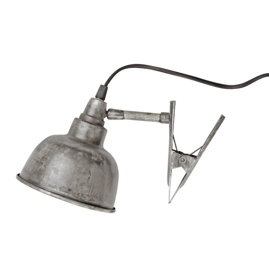 Vägglampa m. klämma (Silver)