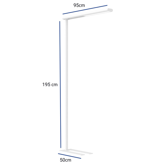 LED-golvlampa till kontor MAULjet, dimbar, vit