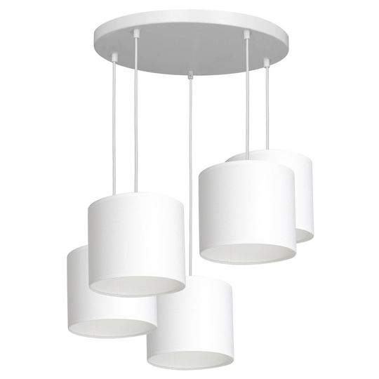 Hänglampa Soho, cylindrisk, rund 5 lampor vit