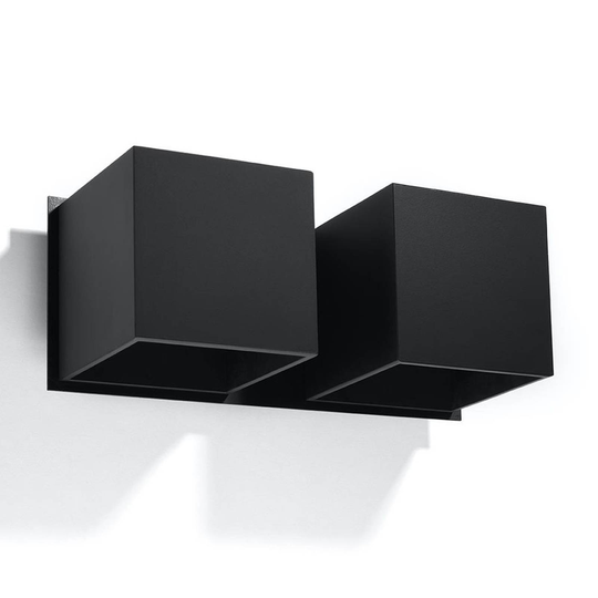 Vägglampa Ara 2 up/down, aluminium 2 lampor svart