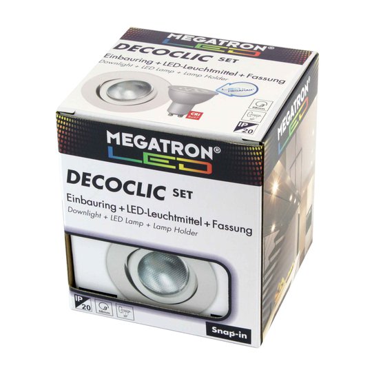 LED-inbyggnadsspot Decoclic Set med GU10 6 W, vit