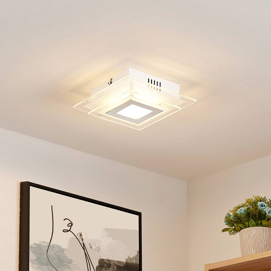 Lindby Arima LED-vägglampa, kantig