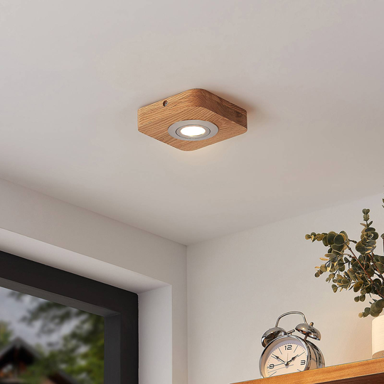 Lindby Mikari LED-taklampa av trä, 1 lampa