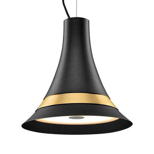 SLV Bato 35 LED-hänglampa svart/mässing Ø35 cm
