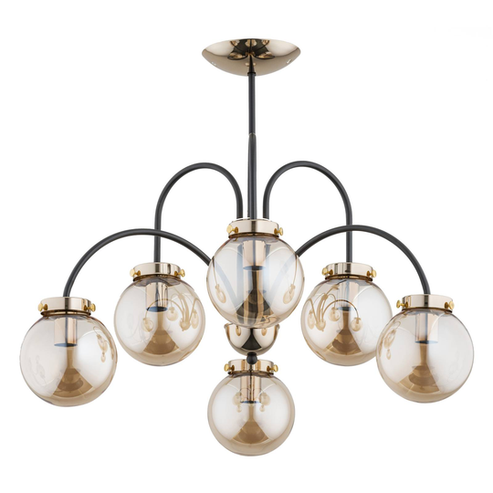 Taklampa Belize, 6 lampor, guld
