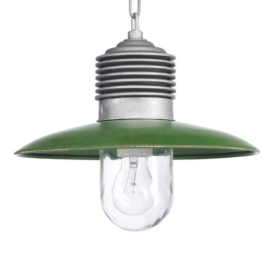 Klassisk utomhus-hänglampa Ampere aluminium/grön