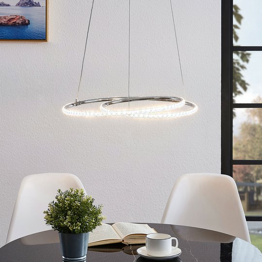 Lindby Lucy LED-hänglampa, 45 cm, kristall