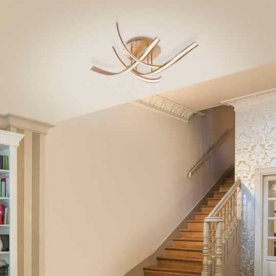 Paul Neuhaus Linda LED-taklampa guld dimbar