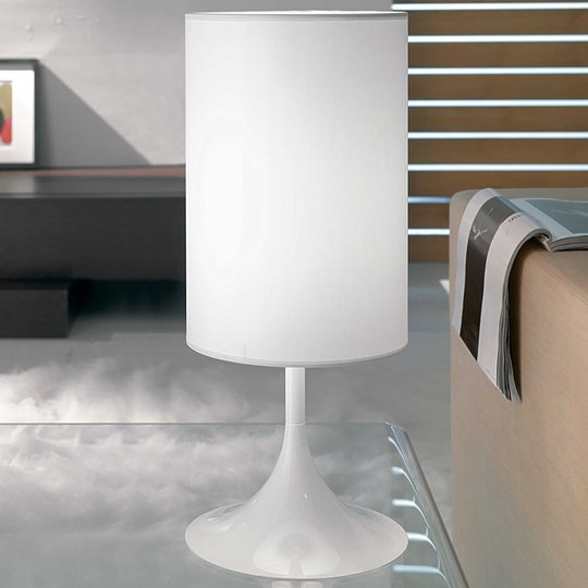 Vit bordslampa Flute 55 cm