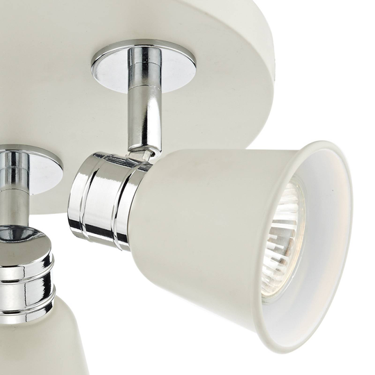 Takspotlight Fry rondell 3 lampor vit/krom