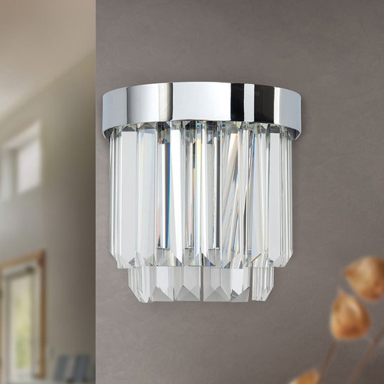 LED-vägglampa Prism med up- and downlight, krom