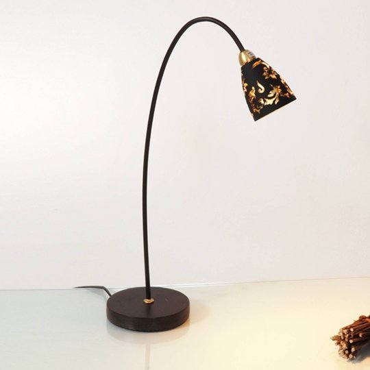 Exklusiv bordslampa Alice, skärm svart guld