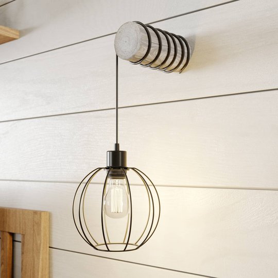 Vägglampa Karou, gråbetad