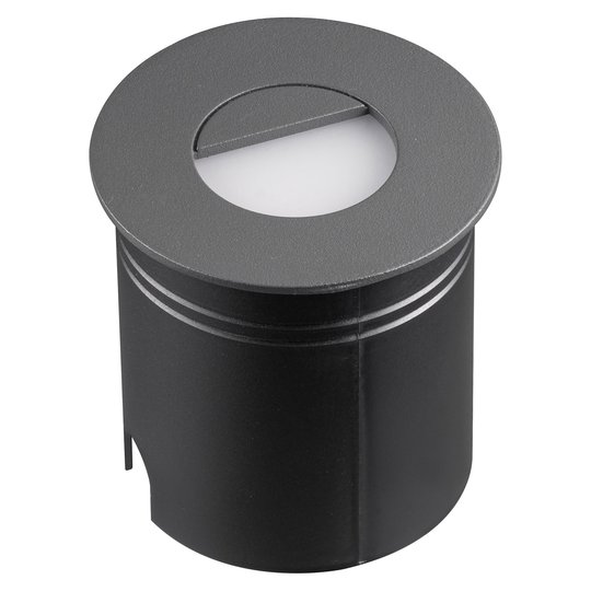 LED-inbyggnadslampa Aspen med diffusor, rund, grå