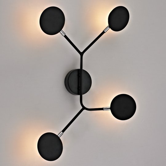 LED-vägglampa Belize, 4 lampor, svart