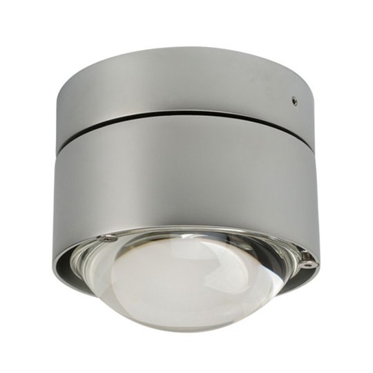 LED-utomhustaklampa Puk Outdoor Plus, krom matt