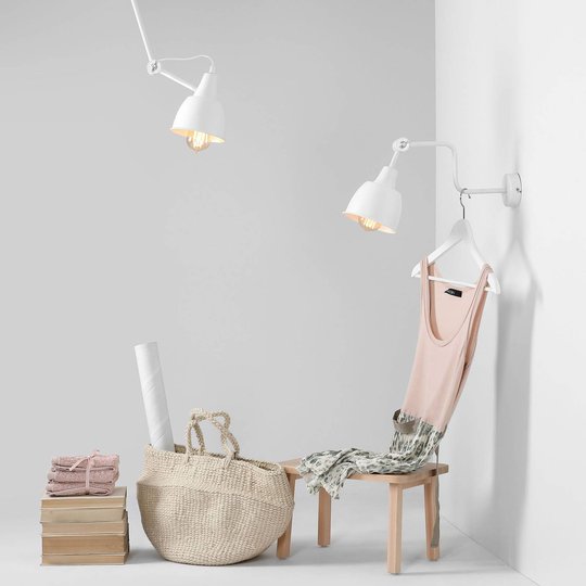 Vägglampa 991, 1 lampa, vit