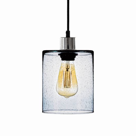 Pendellampa Soda med glasskärm blå Ø 15 cm