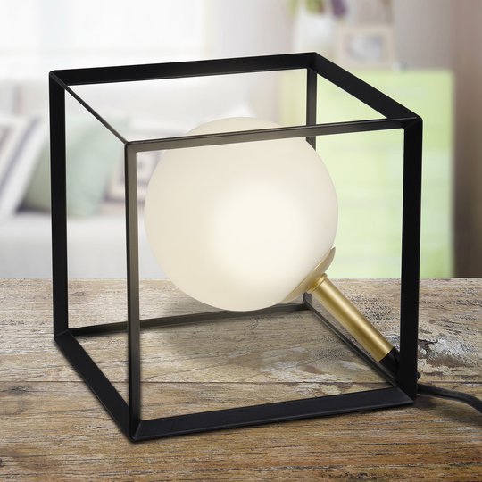 LED-bordslampa 3168922 i utmärkande kuboptik