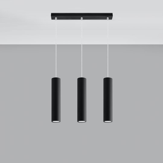Hänglampa Tube, svart, 3 lampor