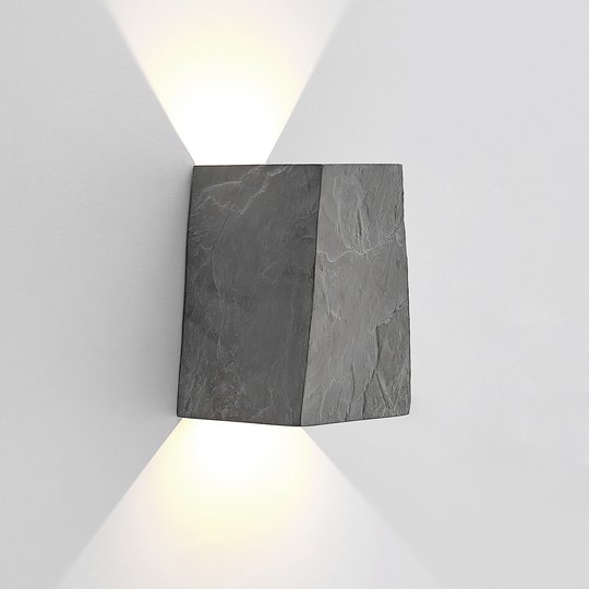 Lucande LED-utomhusvägglampa, Aksel, skifferoptik