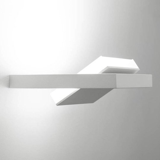 LED-vägglampa Tablet W1, bredd 16 cm, vit