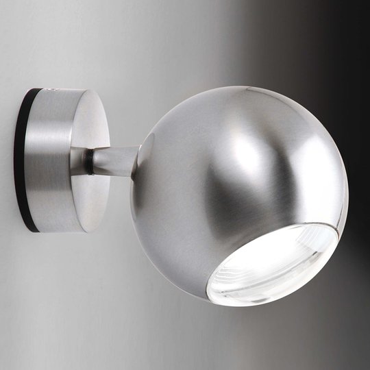 Milan Bo-La vägglampa, runt fäste, nickel