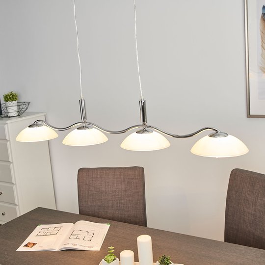 Priscilla - krökt taklampa, 4 ljuskällor
