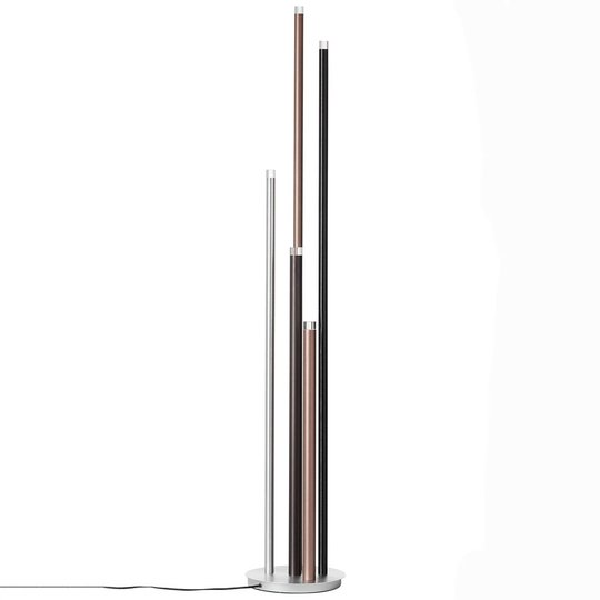 LED-golvlampa Cembalo 5 lampor med fotdimmer