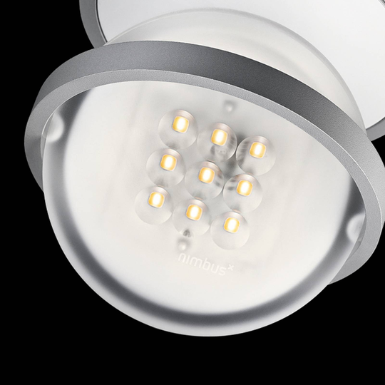 Nimbus Rim R 9 LED-taklampa Ø 11 cm 927 silver