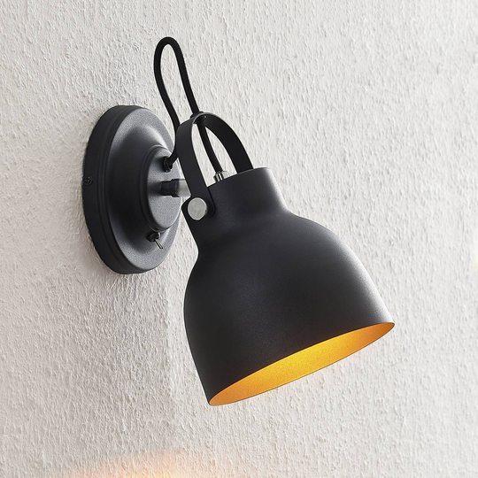 Lindby Adirta metallvägglampa i svart
