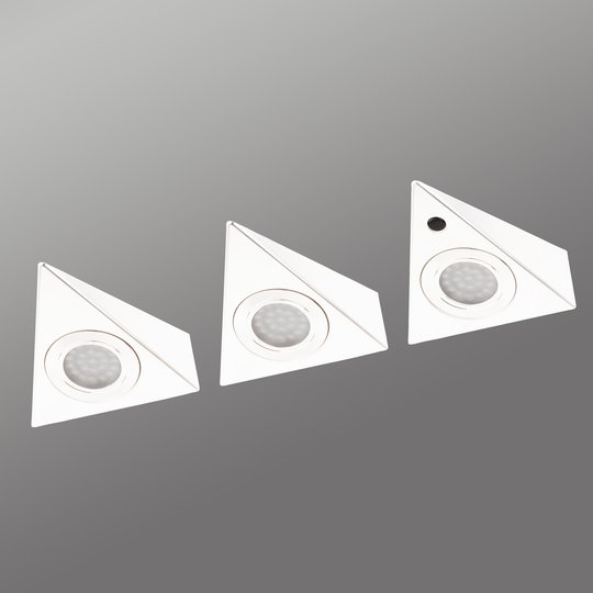 Set om tre vita LED-skåplampor Cabinet Spots
