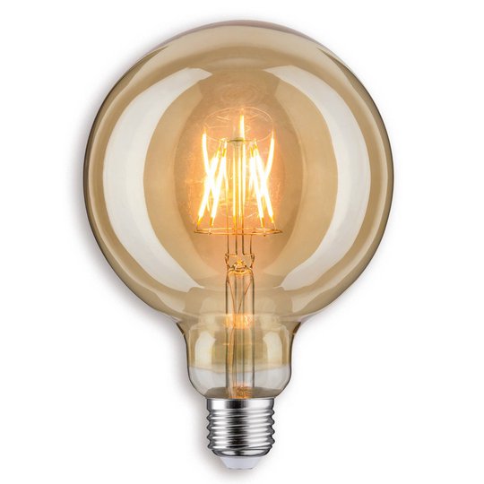 E27 6,5W 817 LED-globlampa G125 i guld