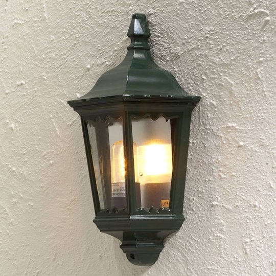 Utomhusvägglampa Firenze, halvskål, grön