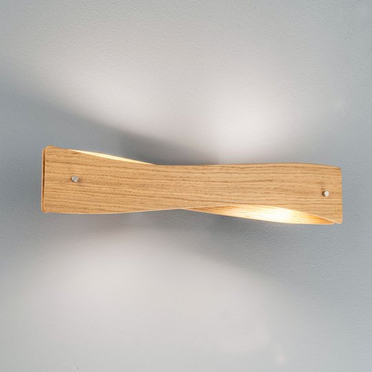 Lucande Lian LED-vägglampa, ekträ