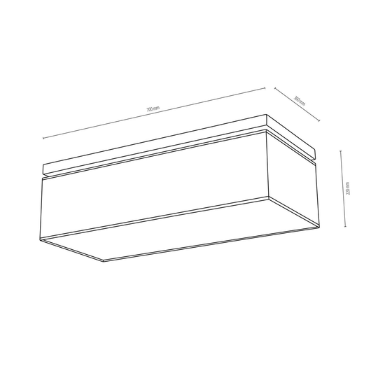 Taklampa Canvas, 70 cm x 30 cm, svart