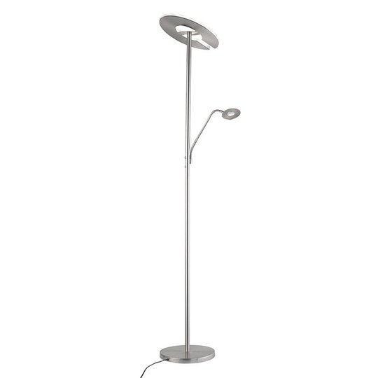 LED-uplight-golvlampa Dent med läslampa, CCT