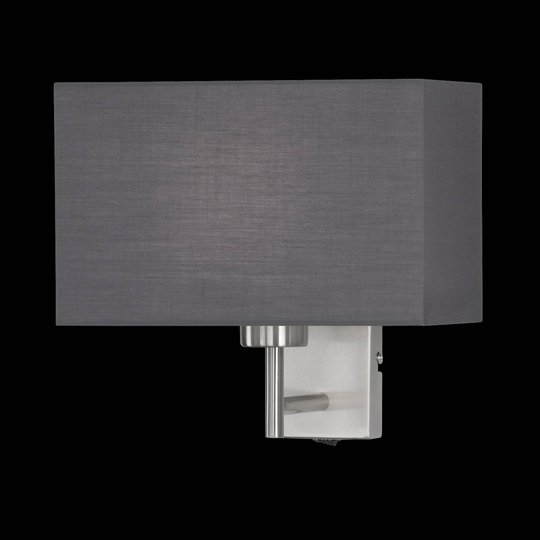 Vägglampa Kempten med grå tygskärm