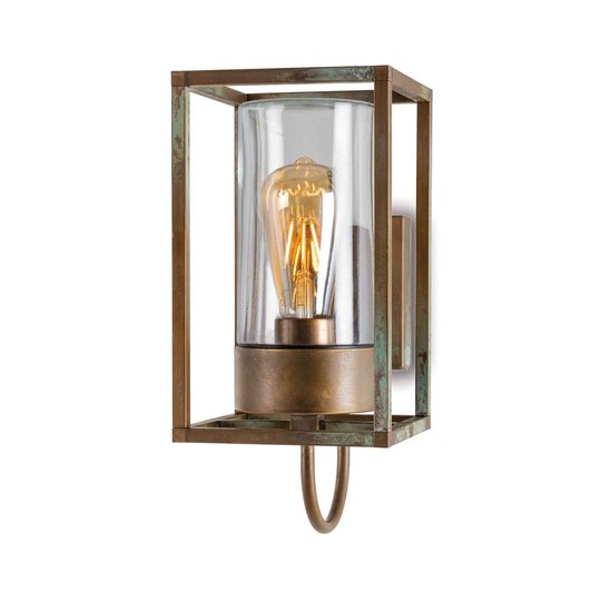 Utomhusvägglampa Cubic³ 3362 mässing antik/tydlig