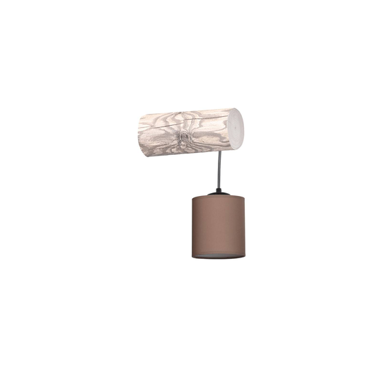 Vägglampa Furesta, grå, skärm brun