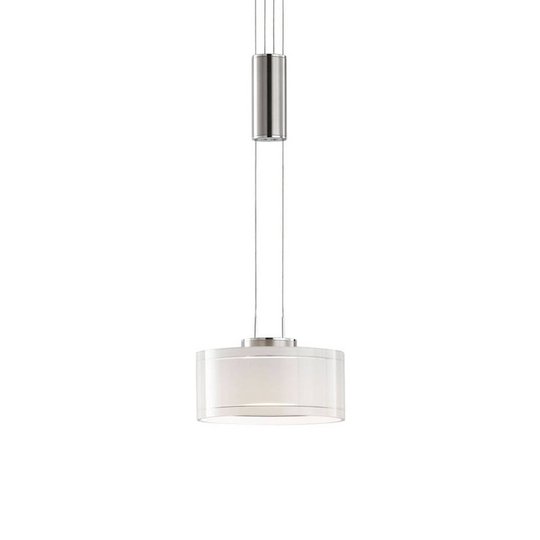 LED-hänglampa Lavin, 1 lampa nickel/vit