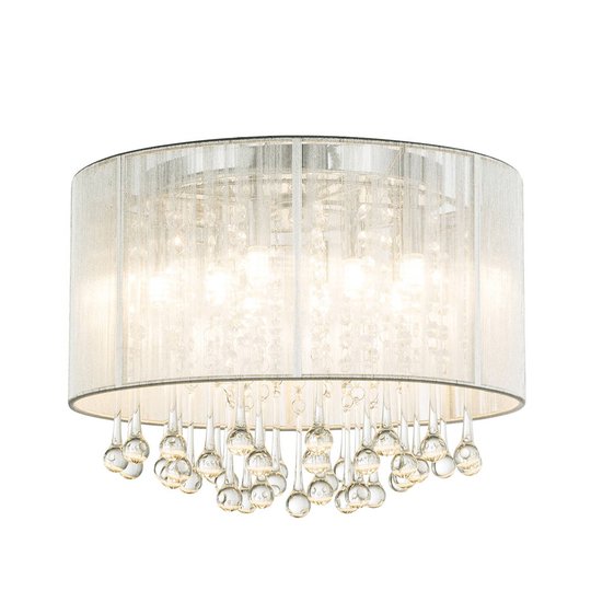 Silvrig LED-taklampa Sierra med hängen