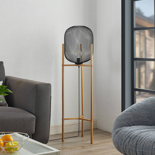 Lindby Djuna burgolvlampa med trästativ