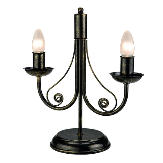 Bordslampa Ayleen av stål, 2 lampor, svart