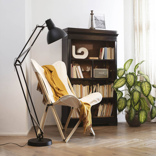 Ideal Lux Wally golvlampa med ledarm, svart