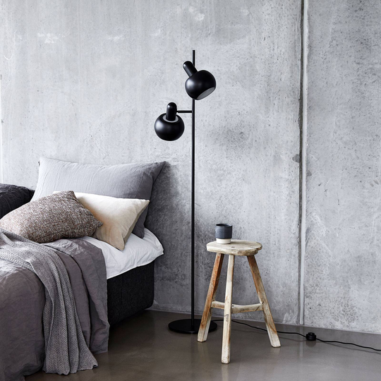 FRANDSEN BF20 golvlampa 2 lampor matt svart