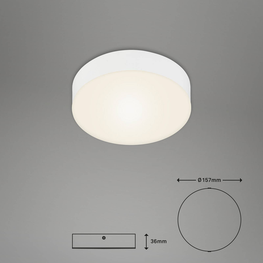 LED-taklampa Flame, Ø 15,7 cm, vit